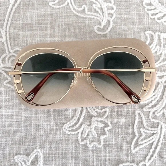 Chloe Authentic NWOT CE169S Sunglasses with Multicolor Accents,Tan Case & COA - Picture 4 of 11